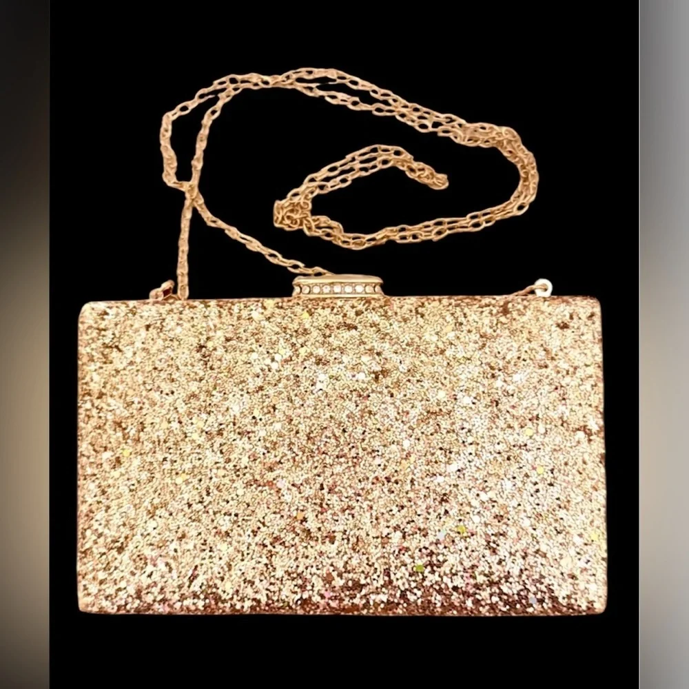 Gold Glitter Clutch Bag - Picture 1 of 2